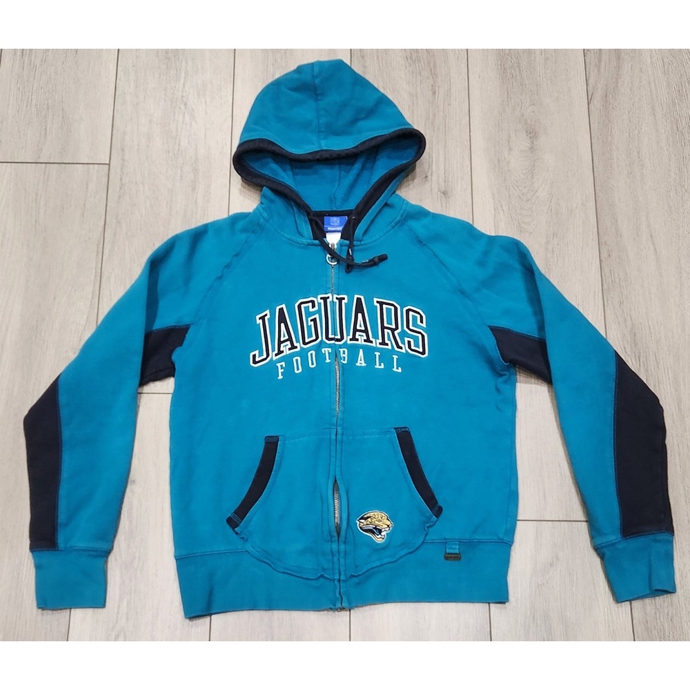 Jacksonville Jaguars NFL Football Reebok Zip Up Hoodie Teal‎ Black Men's Small